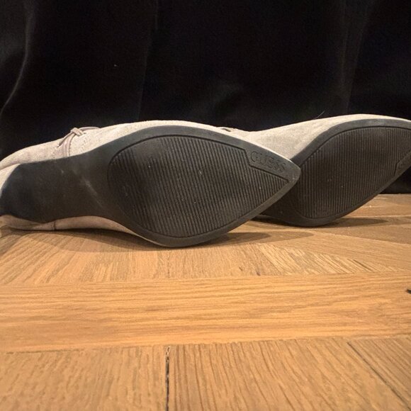 GUESS Taupe Suede Lace-Up Ankle Booties - Picture 4 of 4